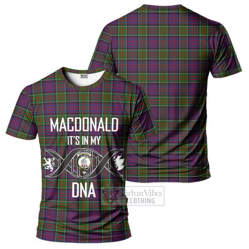 MacDonald of Clan Ranald Modern Tartan T-Shirt with Family Crest DNA In Me Style