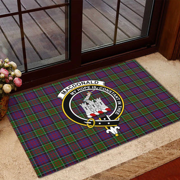 MacDonald of Clan Ranald Modern Tartan Door Mat with Family Crest