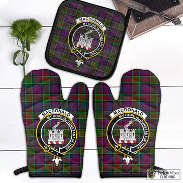 MacDonald of Clan Ranald Modern Tartan Combo Oven Mitt & Pot-Holder with Family Crest