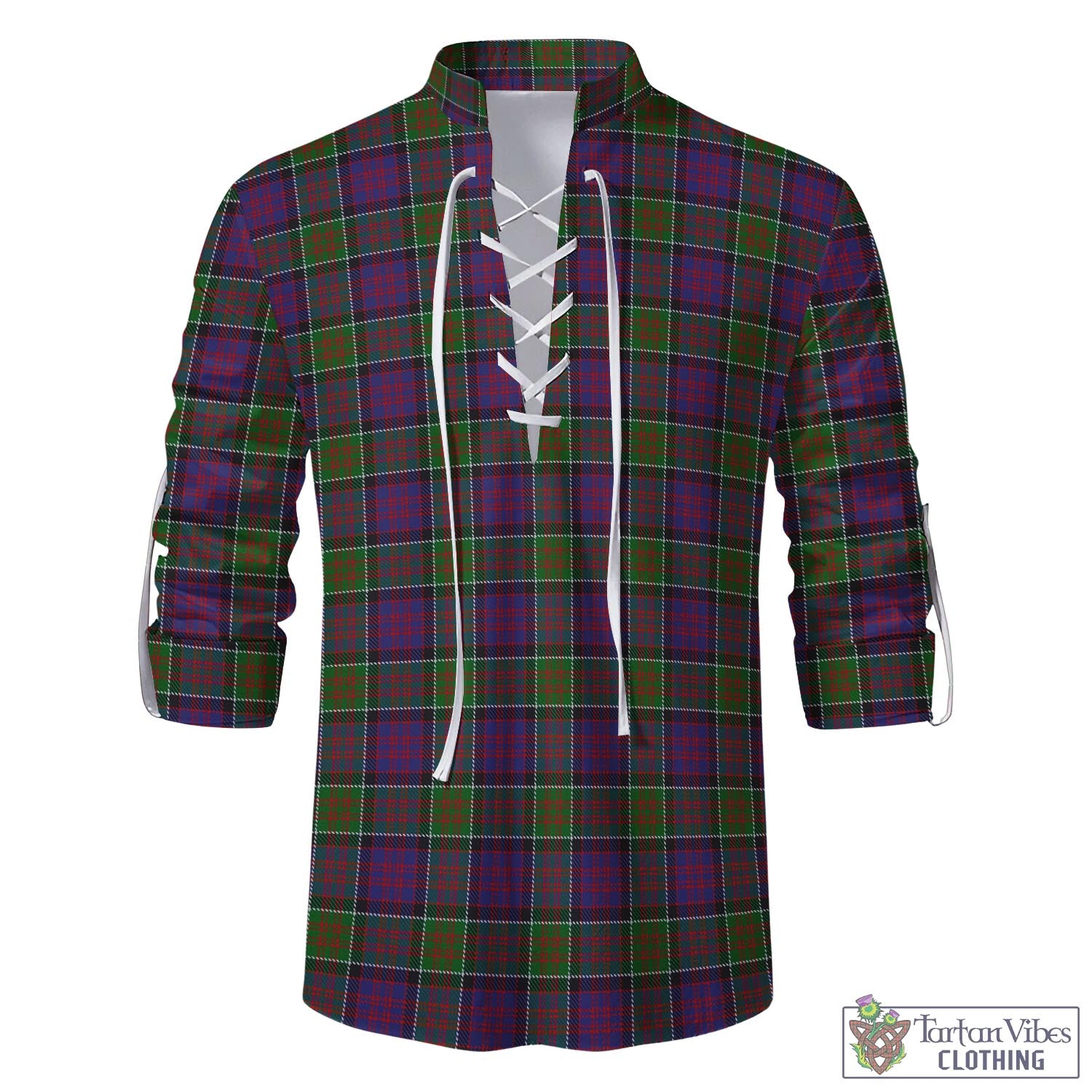 Tartan Vibes Clothing MacDonald of Clan Ranald Modern Tartan Men's Scottish Traditional Jacobite Ghillie Kilt Shirt