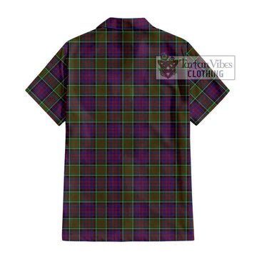 MacDonald of Clan Ranald Modern Tartan Short Sleeve Button Shirt with Family Crest DNA In Me Style