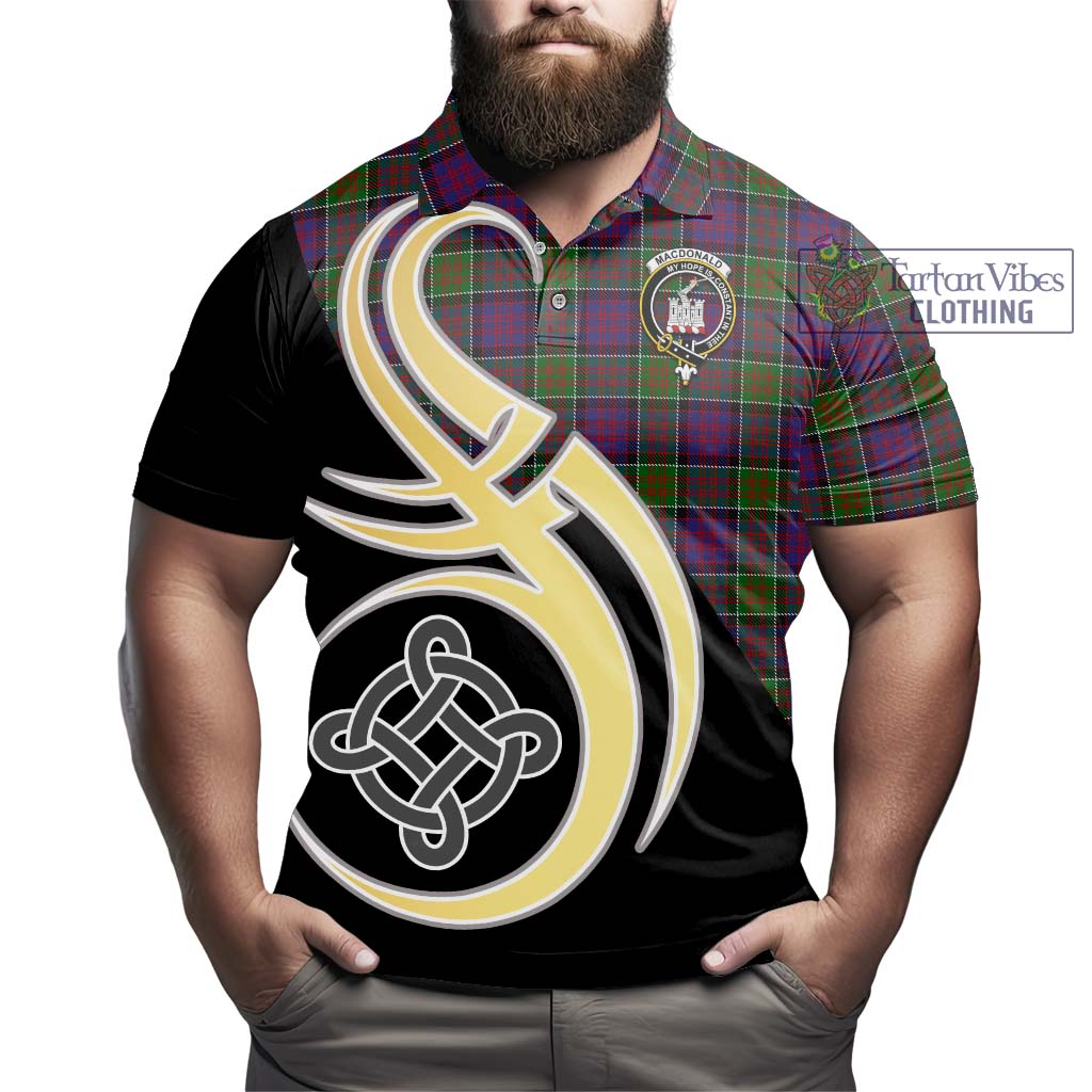 MacDonald of Clan Ranald Modern Tartan Polo Shirt with Family Crest and Celtic Symbol Style - Tartan Vibes Clothing