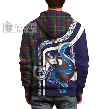 MacDonald of Clan Ranald Modern Tartan Hoodie with Epic Bagpipe Style