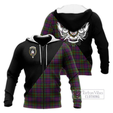 MacDonald of Clan Ranald Modern Tartan Knitted Hoodie with Family Crest and Military Logo Style