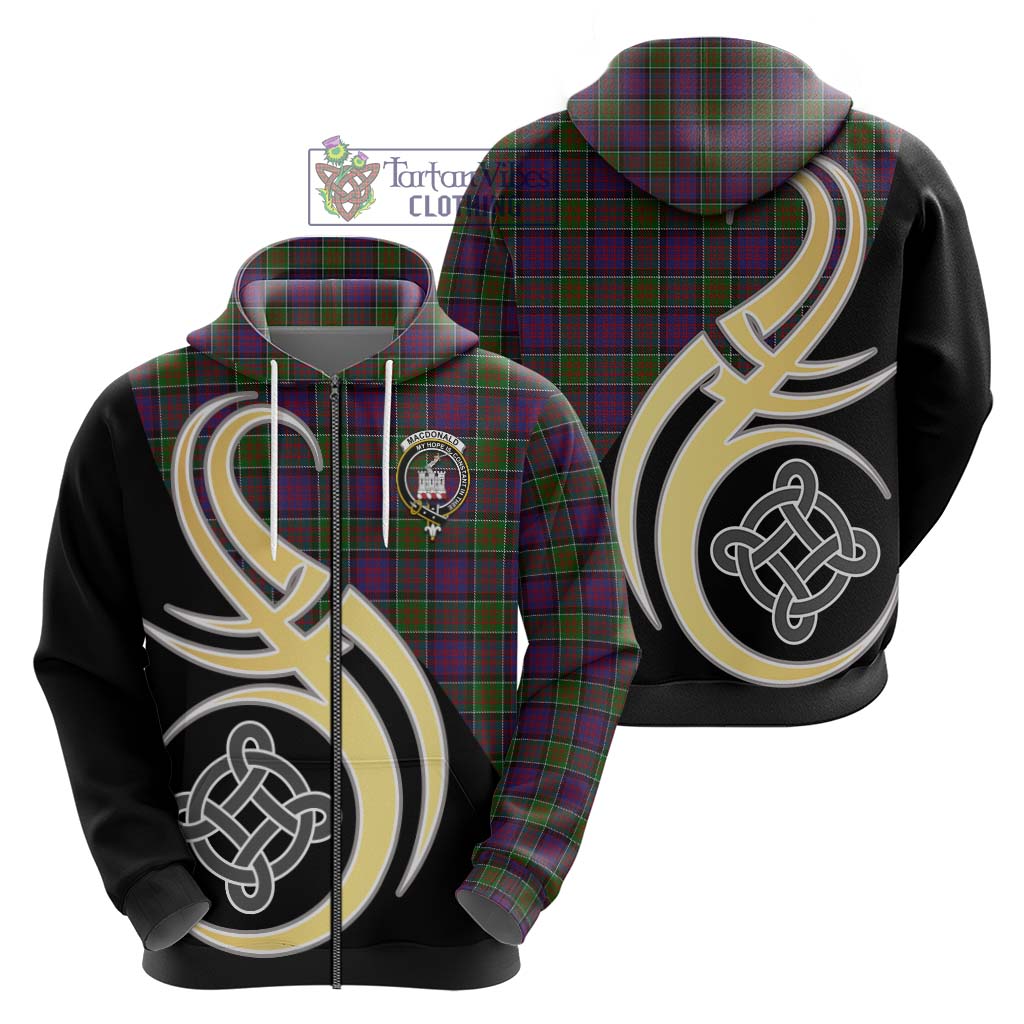 MacDonald of Clan Ranald Modern Tartan Hoodie with Family Crest and Celtic Symbol Style - Tartan Vibes Clothing