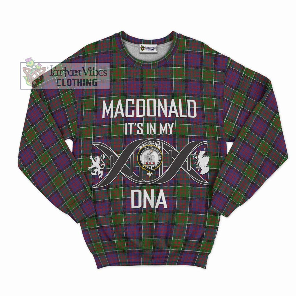 MacDonald of Clan Ranald Modern Tartan Sweatshirt with Family Crest DNA In Me Style - Tartanvibesclothing Shop