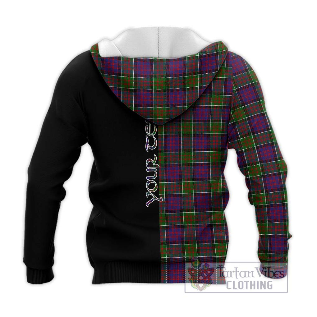 MacDonald of Clan Ranald Modern Tartan Knitted Hoodie with Family Crest and Half Of Me Style - Tartanvibesclothing Shop