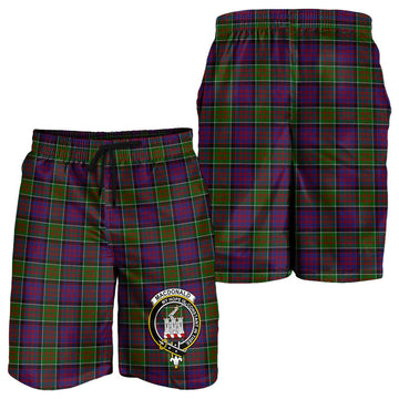 MacDonald of Clan Ranald Modern Tartan Mens Shorts with Family Crest