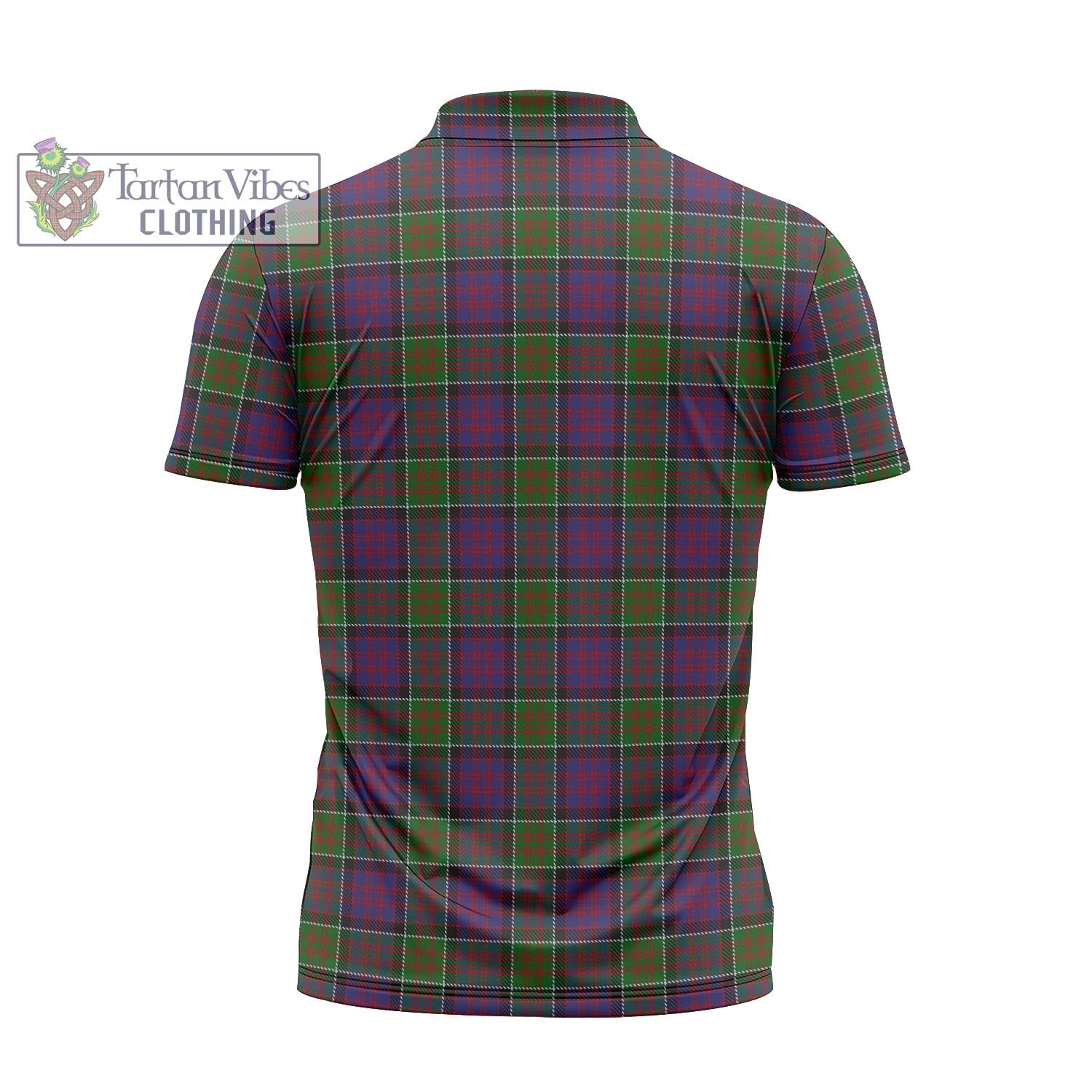 Tartan Vibes Clothing MacDonald of Clan Ranald Modern Tartan Zipper Polo Shirt with Family Crest