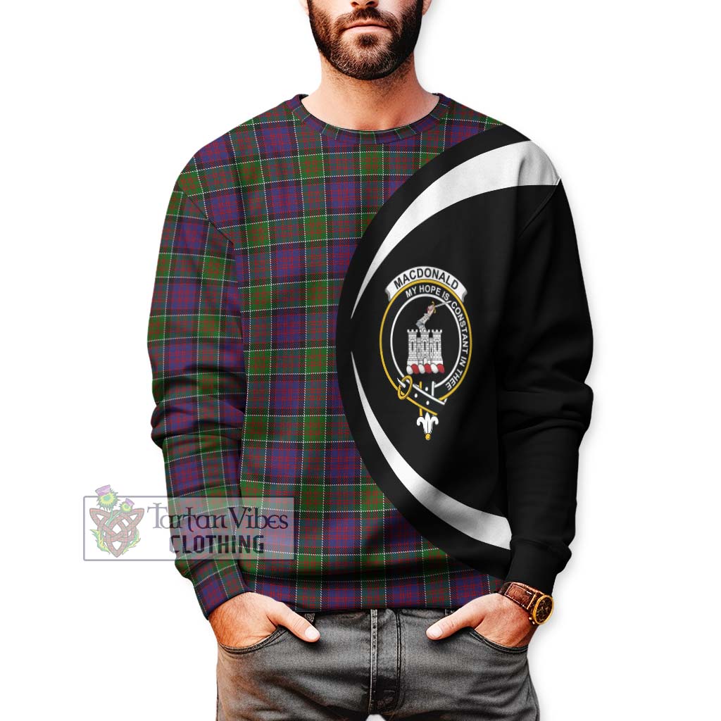 MacDonald of Clan Ranald Modern Tartan Sweatshirt with Family Crest Circle Style - Tartan Vibes Clothing