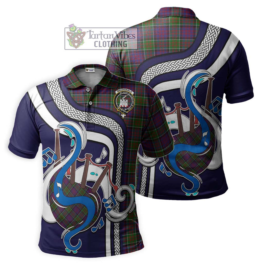 Tartan Vibes Clothing MacDonald of Clan Ranald Modern Tartan Polo Shirt with Epic Bagpipe Style