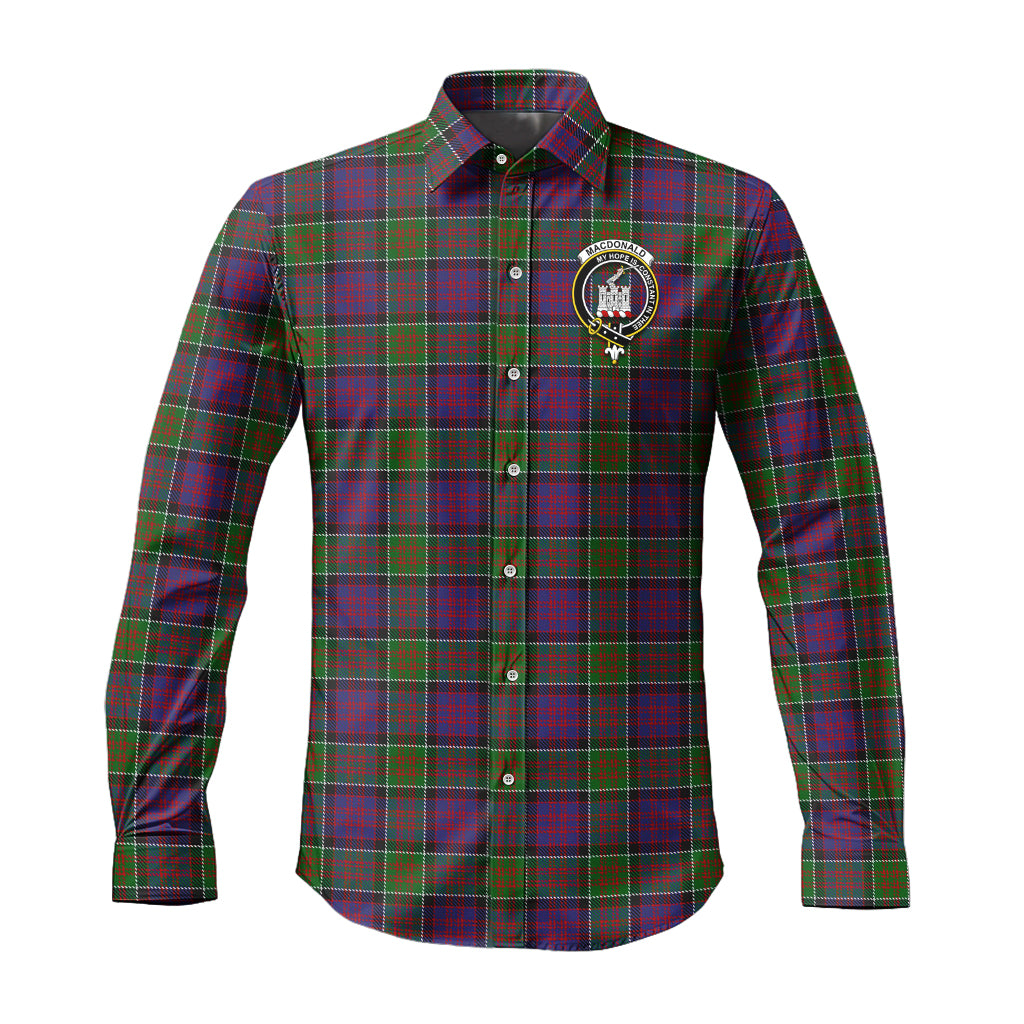 macdonald-of-clan-ranald-modern-tartan-long-sleeve-button-up-shirt-with-family-crest