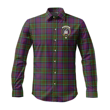 MacDonald of Clan Ranald Modern Tartan Long Sleeve Button Up Shirt with Family Crest