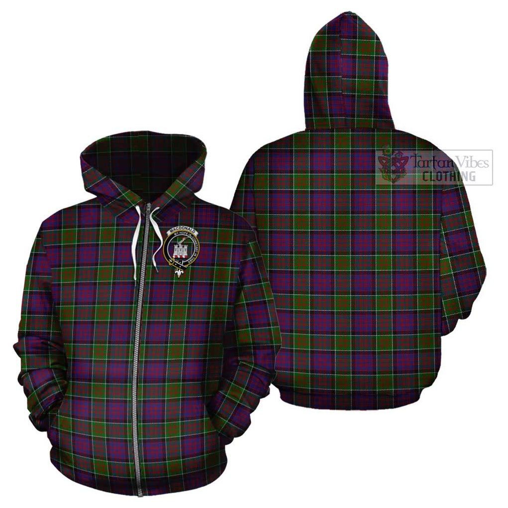 MacDonald of Clan Ranald Modern Tartan Cotton Hoodie with Family Crest Zip Hoodie - Tartan Vibes Clothing