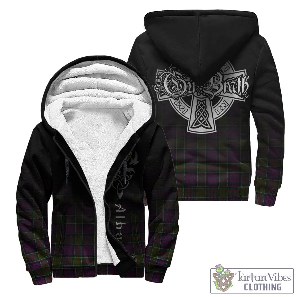 Tartan Vibes Clothing MacDonald of Clan Ranald Modern Tartan Sherpa Hoodie Featuring Alba Gu Brath Family Crest Celtic Inspired