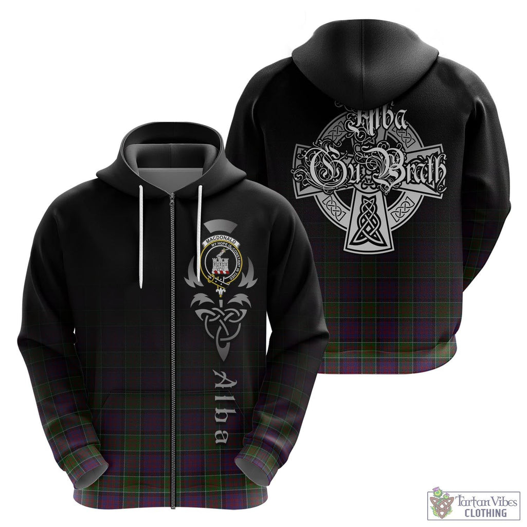 Tartan Vibes Clothing MacDonald of Clan Ranald Modern Tartan Hoodie Featuring Alba Gu Brath Family Crest Celtic Inspired