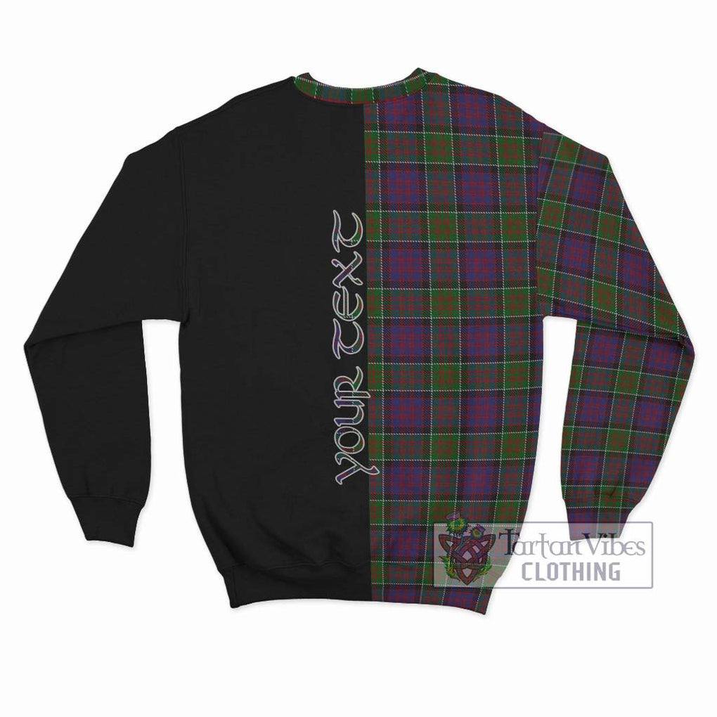 MacDonald of Clan Ranald Modern Tartan Sweatshirt with Family Crest and Half Of Me Style - Tartanvibesclothing Shop