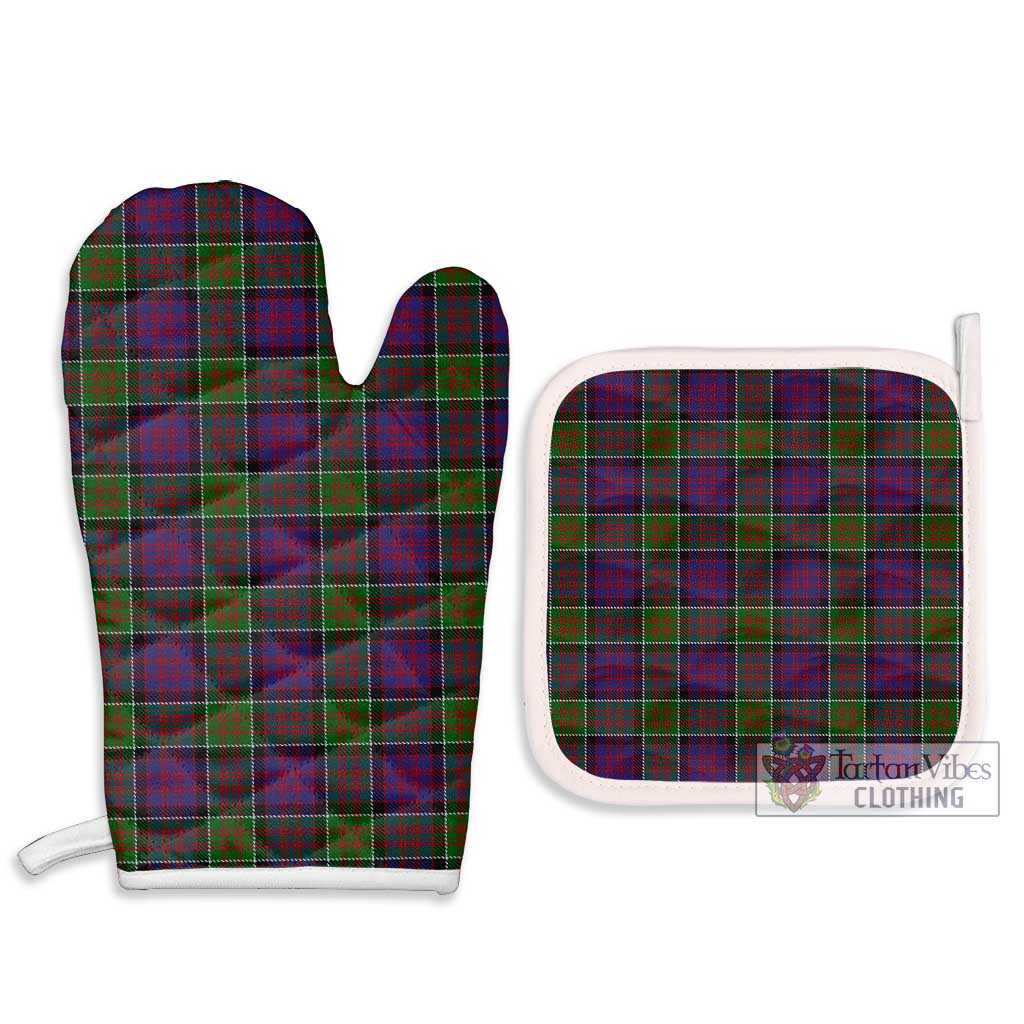 MacDonald of Clan Ranald Modern Tartan Combo Oven Mitt & Pot-Holder Combo 1 Oven Mitt & 2 Pot-Holder White - Tartan Vibes Clothing