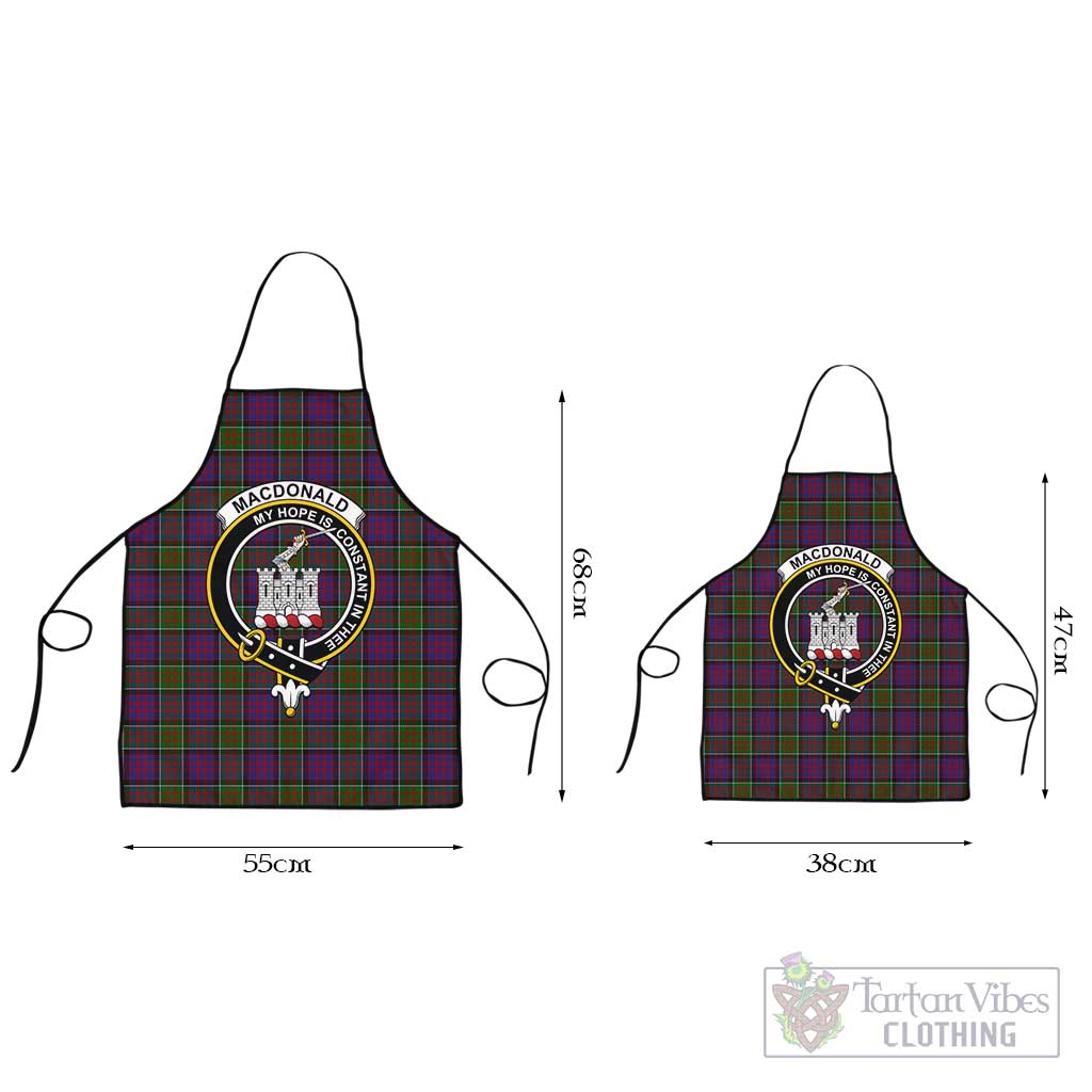 MacDonald of Clan Ranald Modern Tartan Apron with Family Crest Black L 55x68 cm - Tartan Vibes Clothing