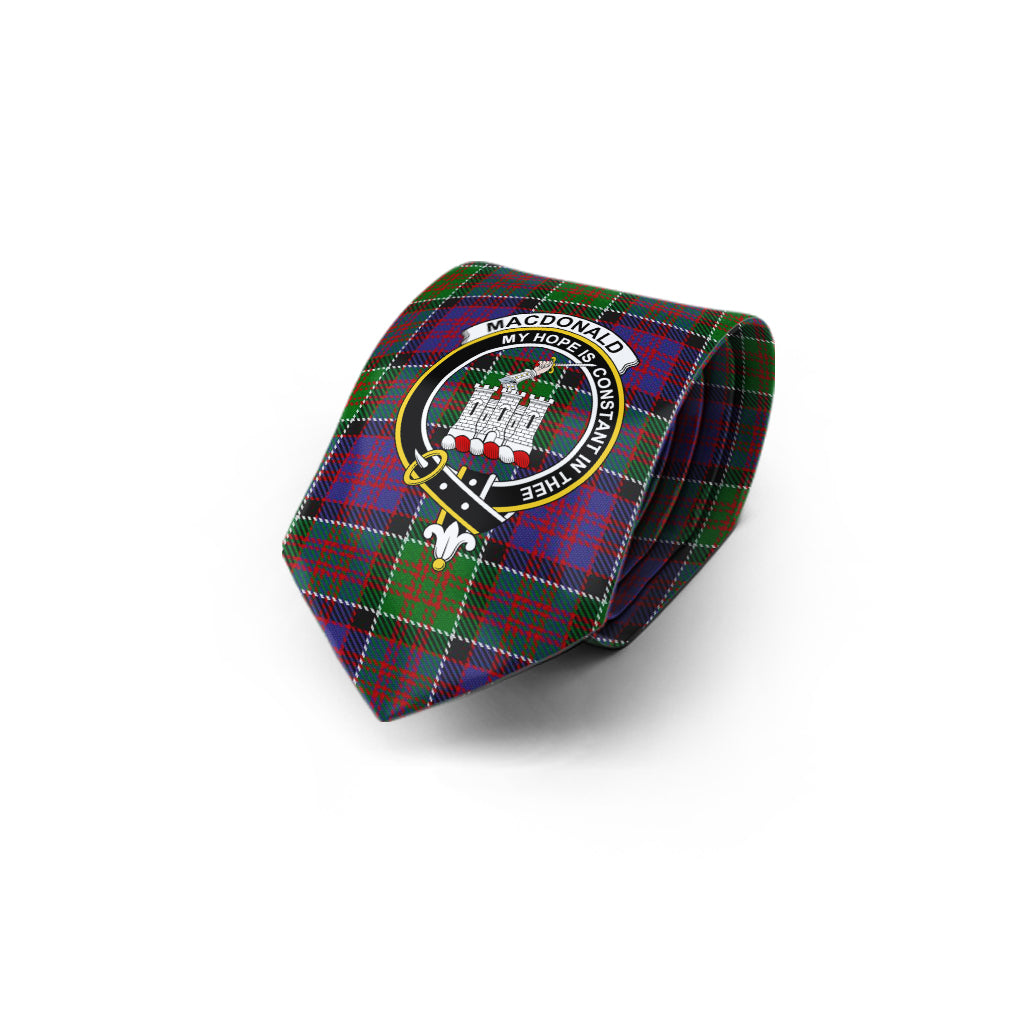 MacDonald of Clan Ranald Modern Tartan Classic Necktie with Family Crest - Tartan Vibes Clothing