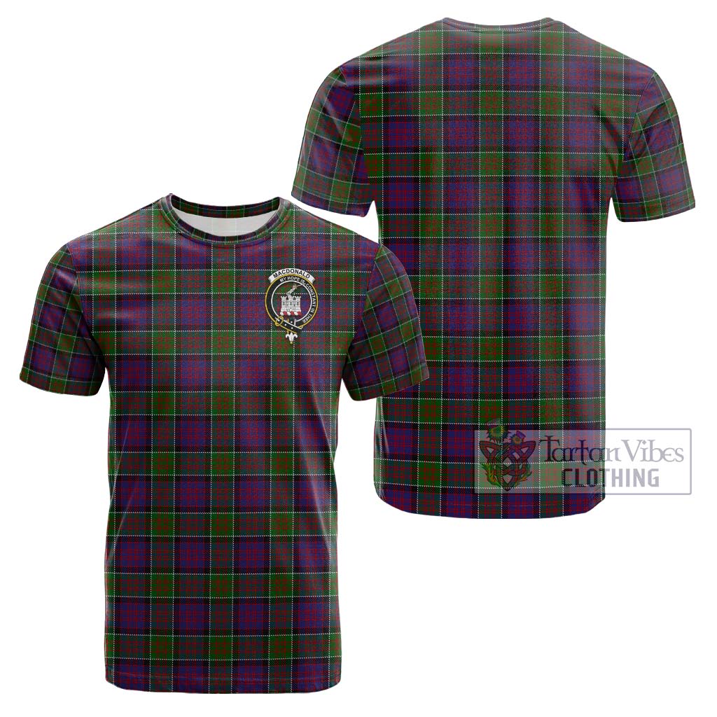 MacDonald of Clan Ranald Modern Tartan Cotton T-Shirt with Family Crest Kid's Shirt - Tartanvibesclothing Shop