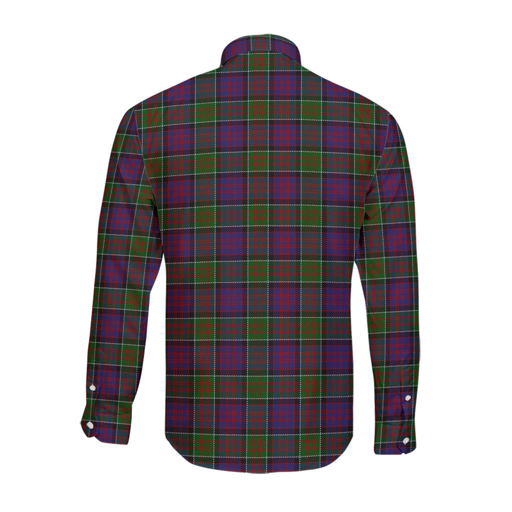 macdonald-of-clan-ranald-modern-tartan-long-sleeve-button-up-shirt-with-family-crest