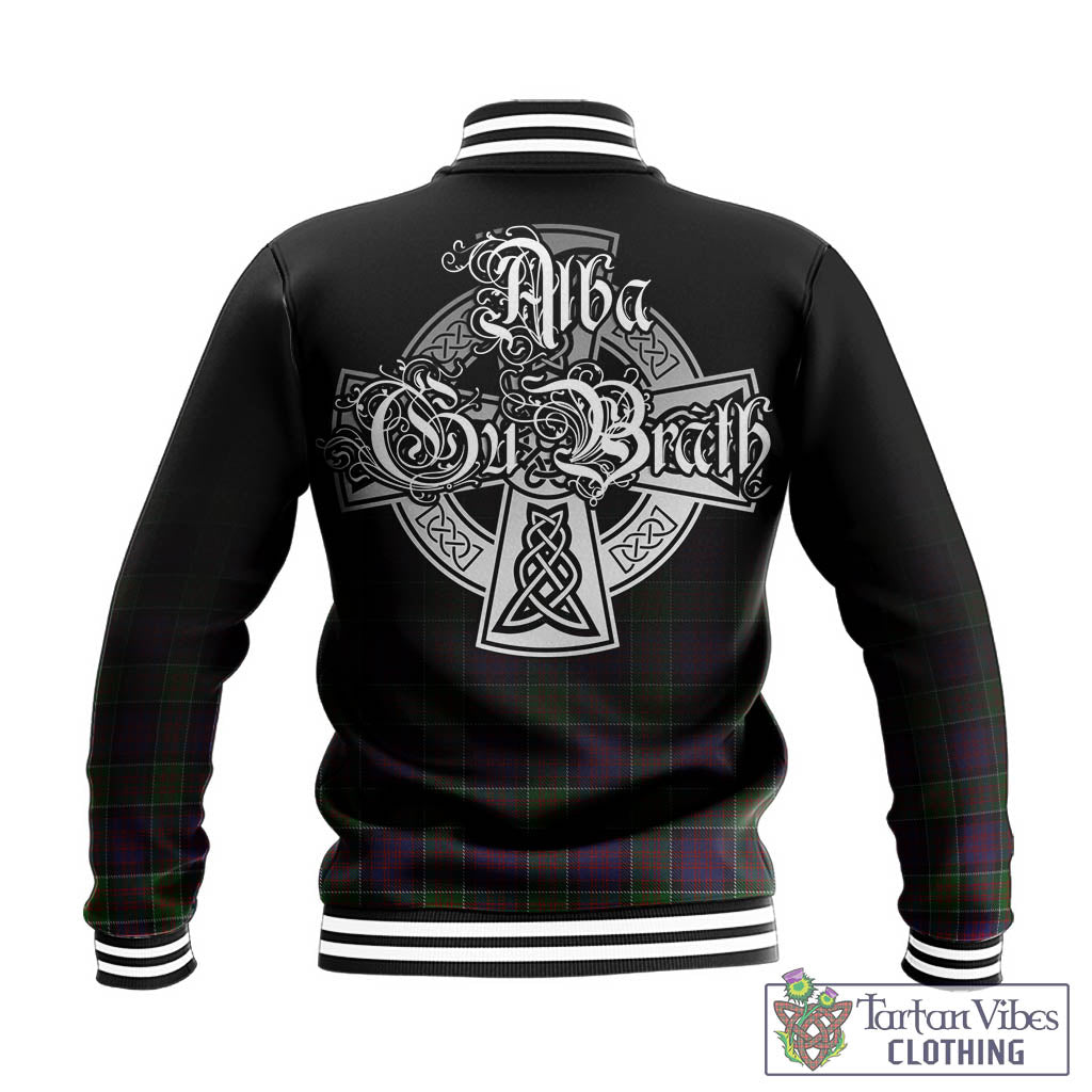 Tartan Vibes Clothing MacDonald of Clan Ranald Modern Tartan Baseball Jacket Featuring Alba Gu Brath Family Crest Celtic Inspired