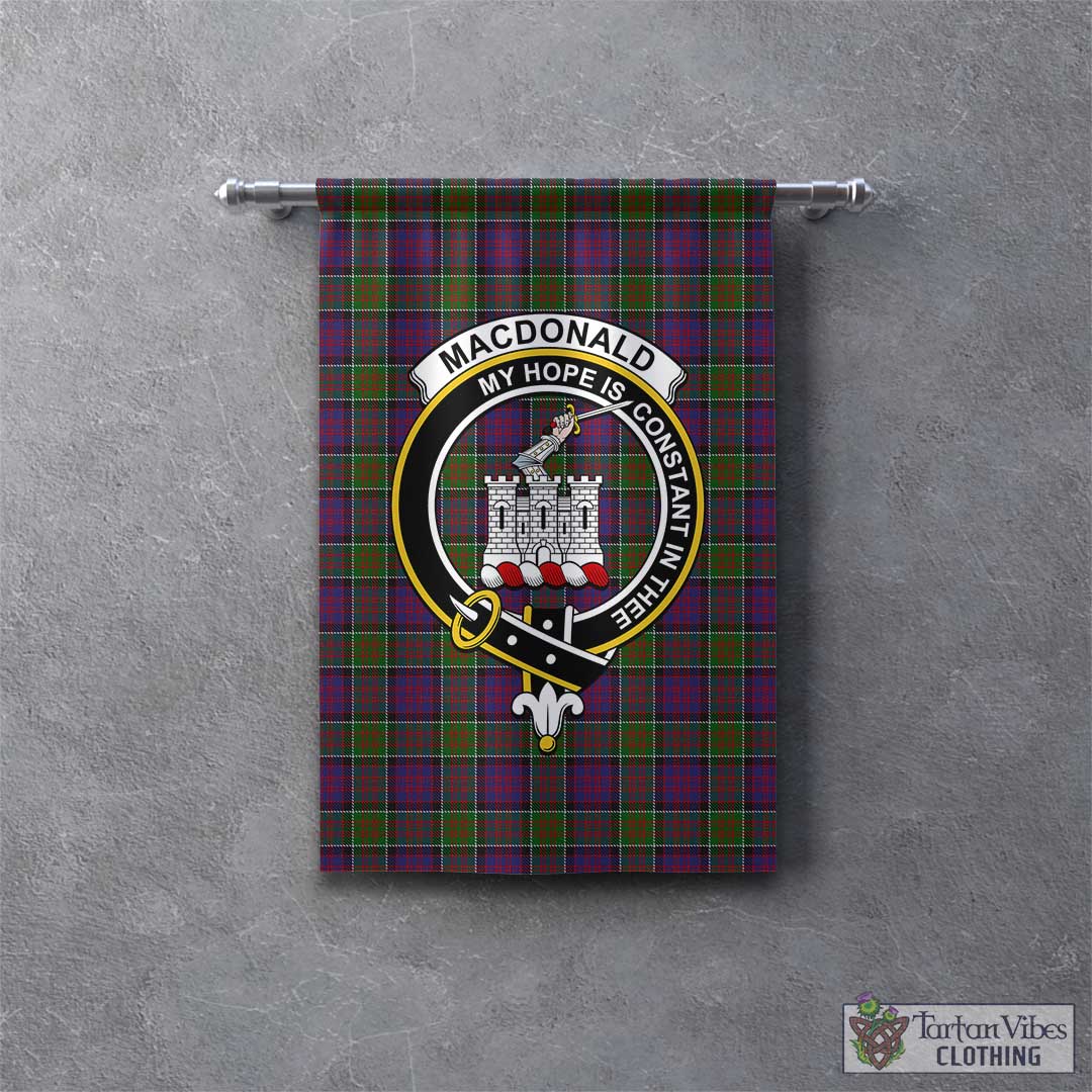 Tartan Vibes Clothing MacDonald of Clan Ranald Modern Tartan Gonfalon, Tartan Banner with Family Crest