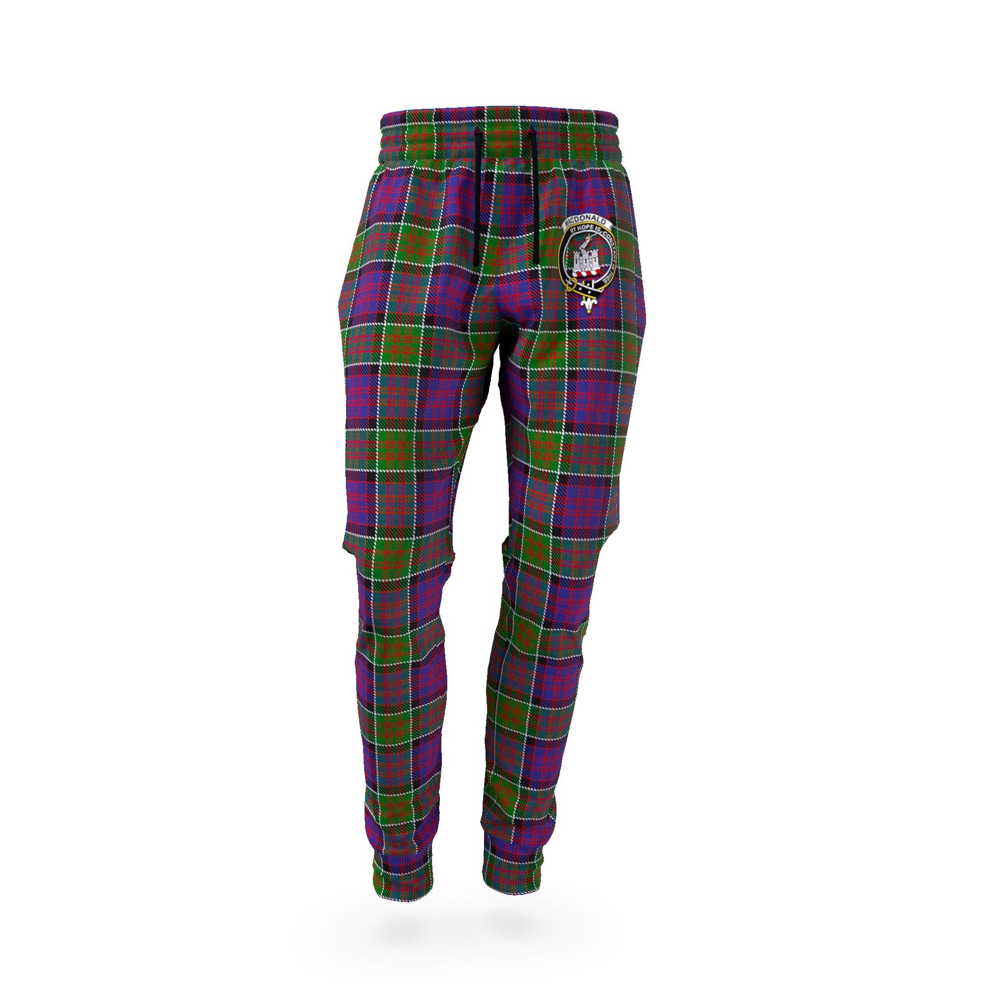 MacDonald of Clan Ranald Modern Tartan Joggers Pants with Family Crest - Tartan Vibes Clothing