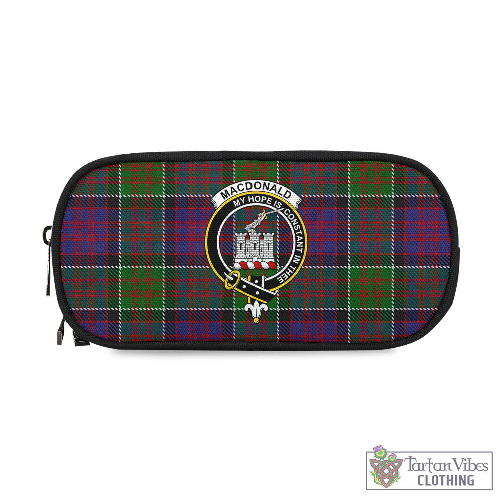 Tartan Vibes Clothing MacDonald of Clan Ranald Modern Tartan Pen and Pencil Case with Family Crest