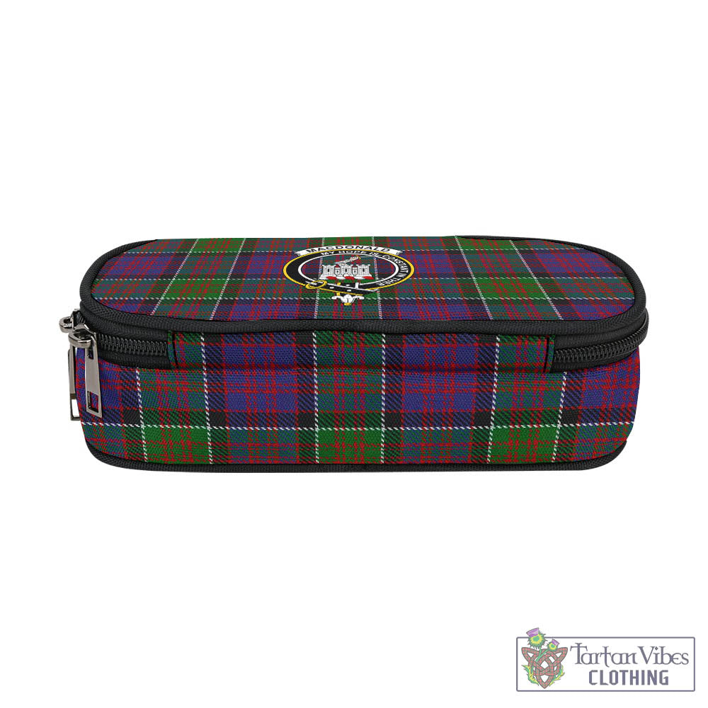 Tartan Vibes Clothing MacDonald of Clan Ranald Modern Tartan Pen and Pencil Case with Family Crest