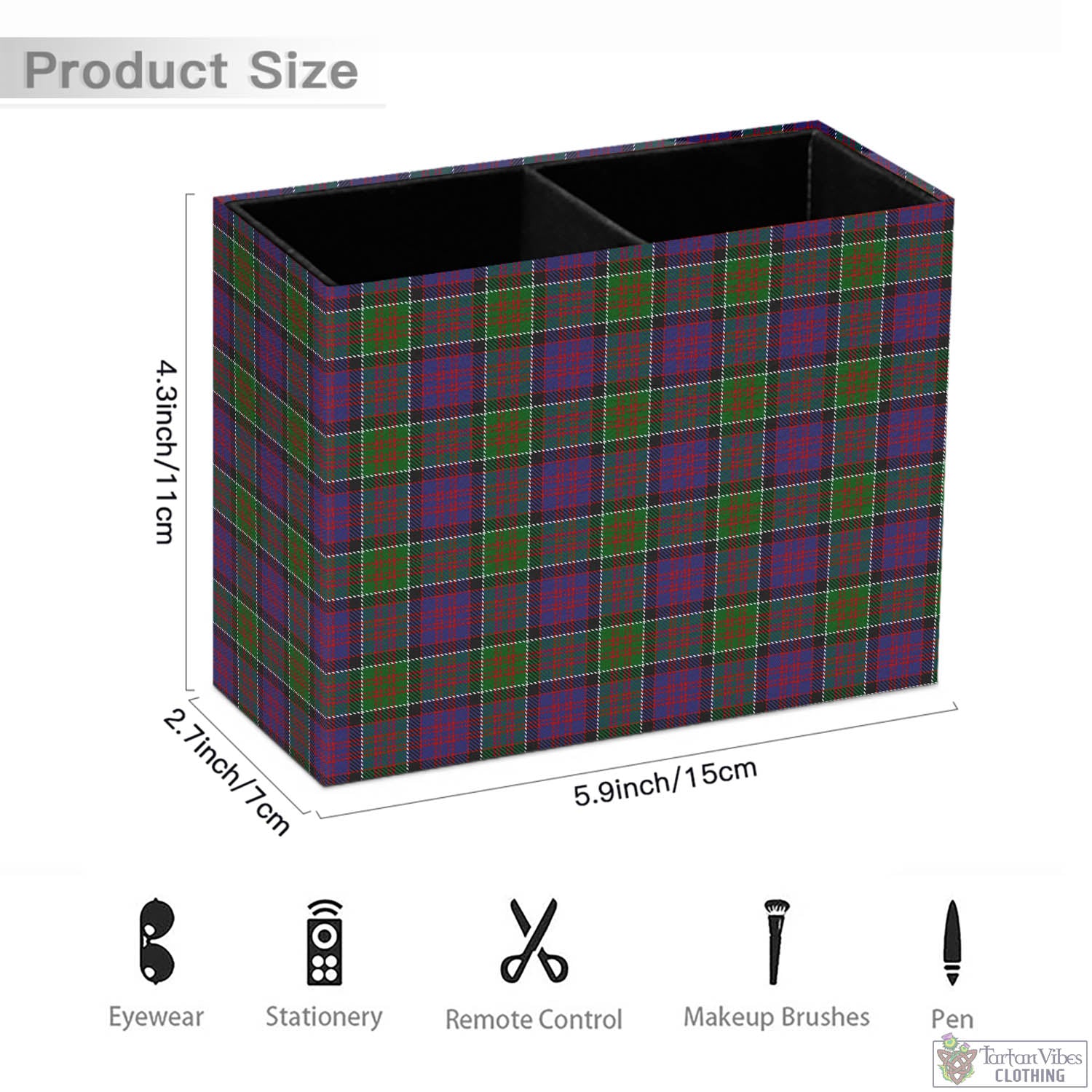 Tartan Vibes Clothing MacDonald of Clan Ranald Modern Tartan Pen Holder