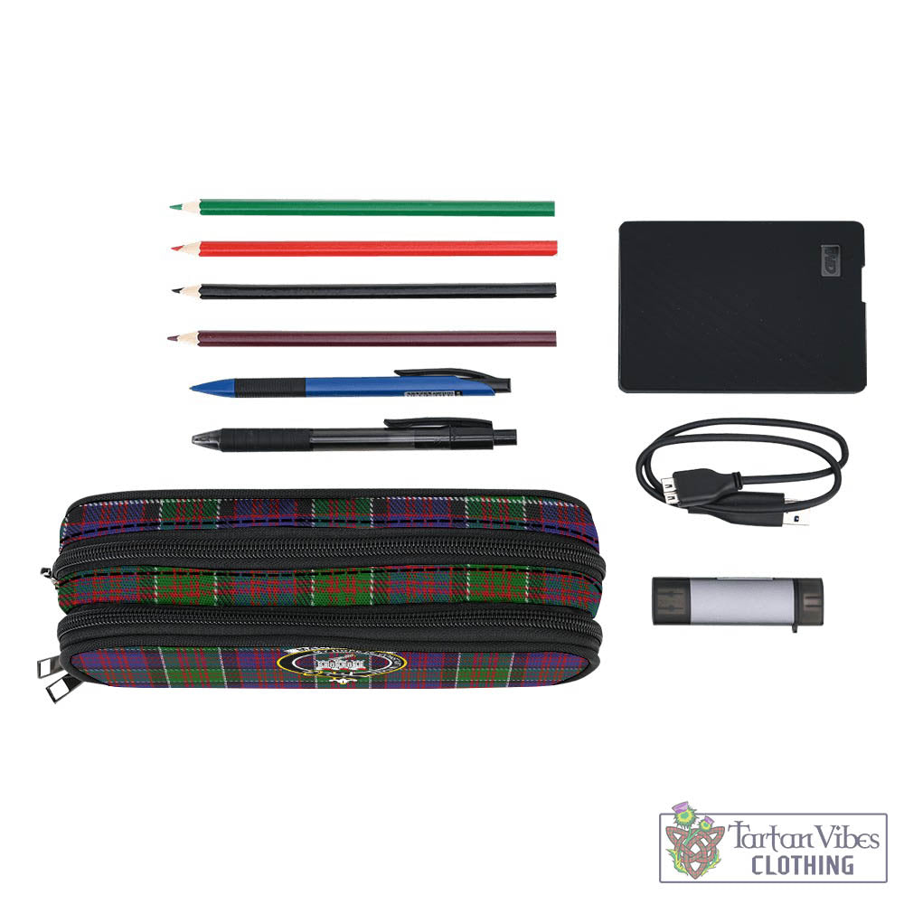 Tartan Vibes Clothing MacDonald of Clan Ranald Modern Tartan Pen and Pencil Case with Family Crest