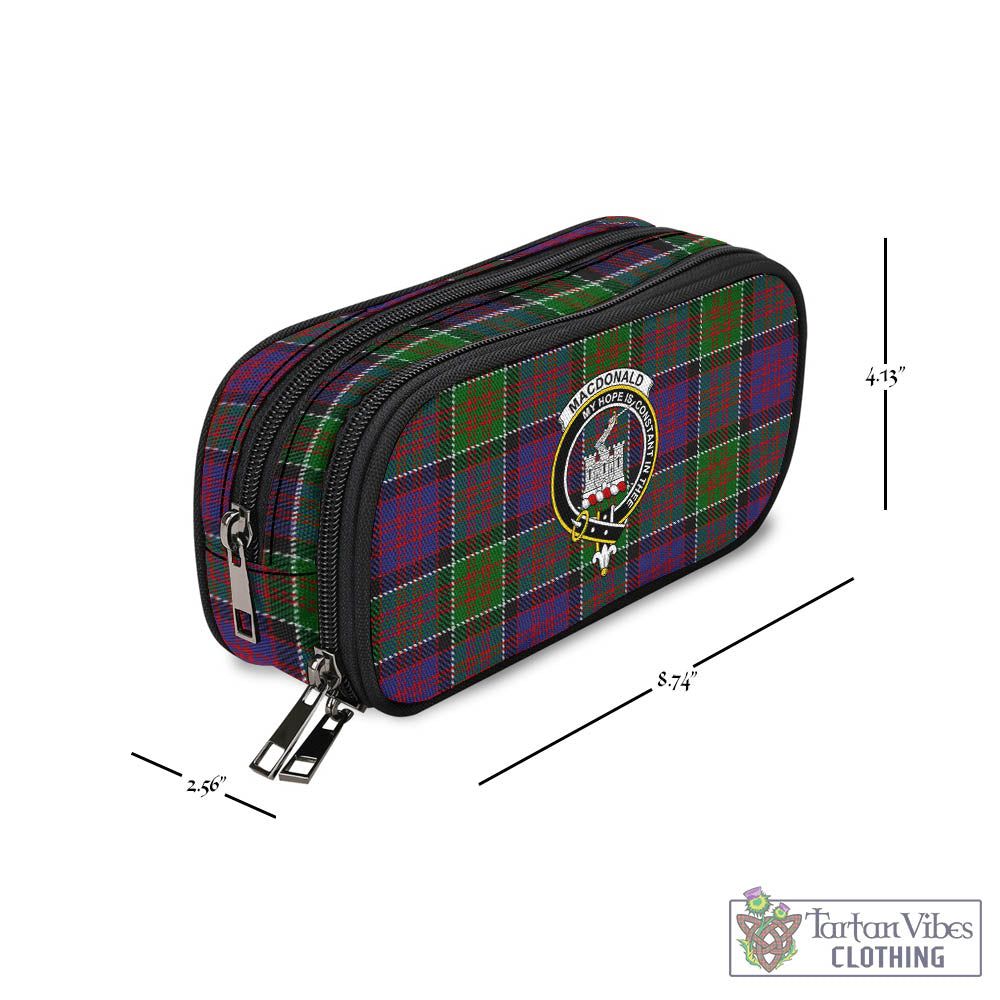 Tartan Vibes Clothing MacDonald of Clan Ranald Modern Tartan Pen and Pencil Case with Family Crest