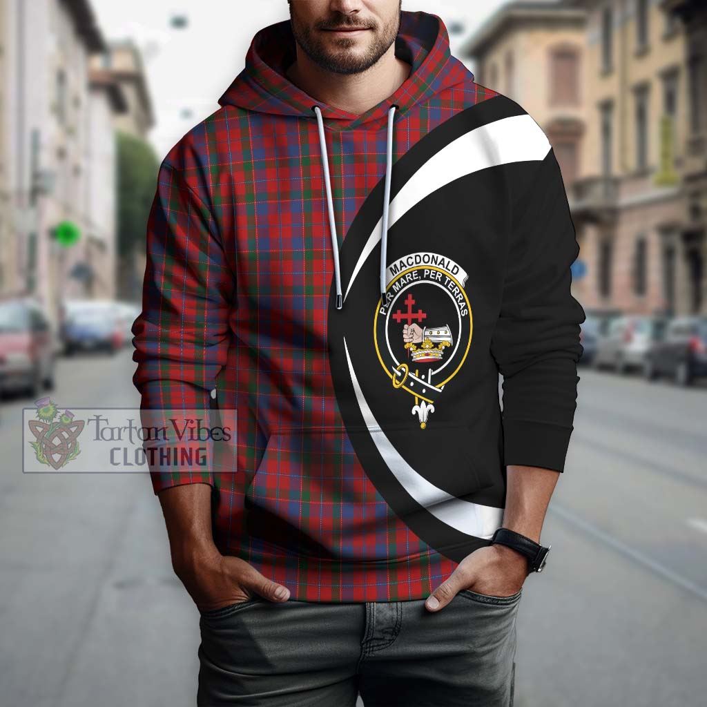 Tartan Vibes Clothing MacDonald of Glenaladale Tartan Hoodie with Family Crest Circle Style