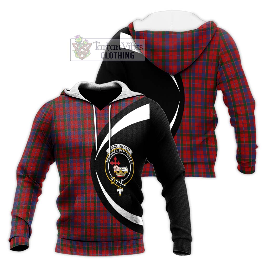 MacDonald of Glenaladale Tartan Knitted Hoodie with Family Crest Circle Style Unisex Knitted Pullover Hoodie - Tartan Vibes Clothing