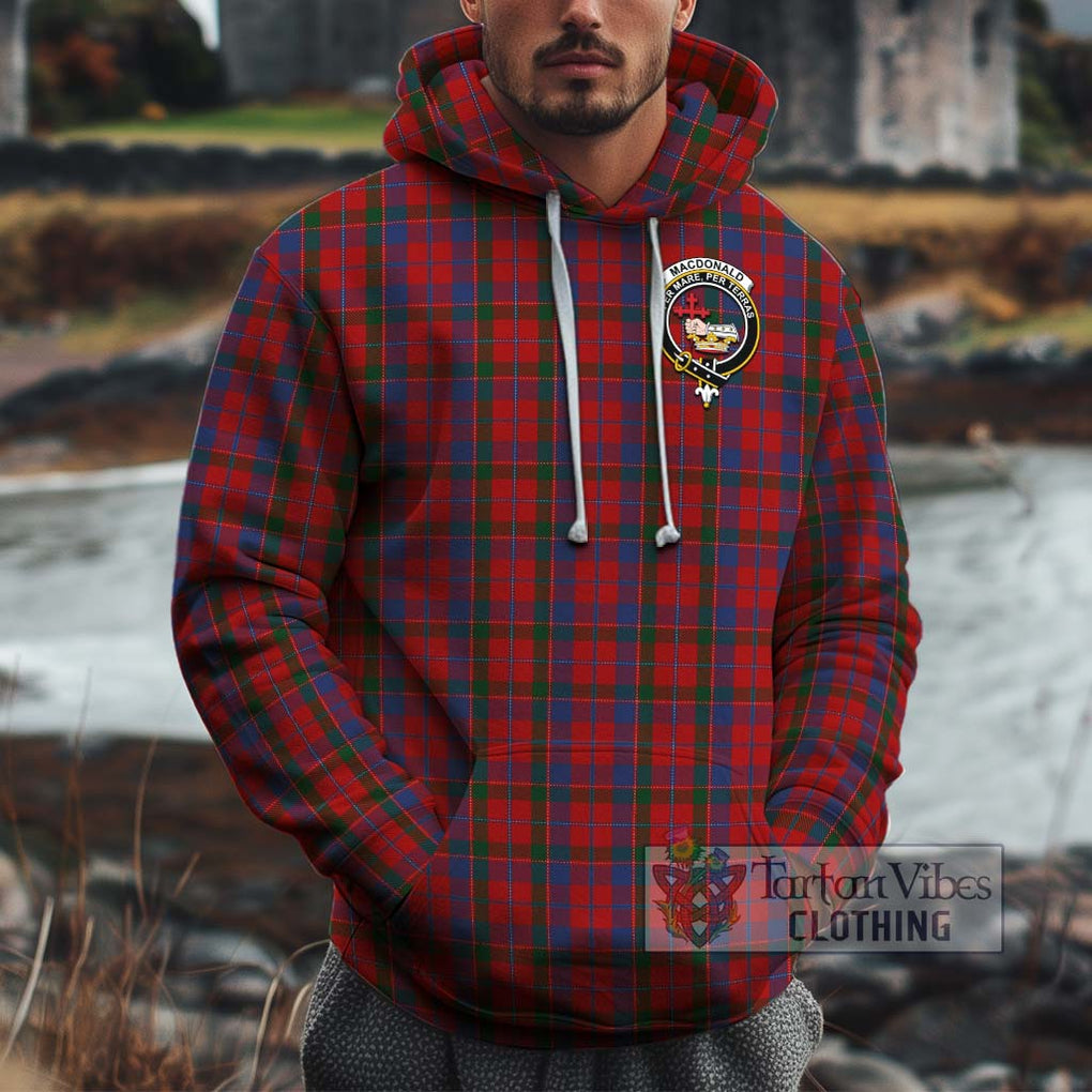 MacDonald of Glenaladale Tartan Cotton Hoodie with Family Crest Pullover Hoodie XS - Tartan Vibes Clothing