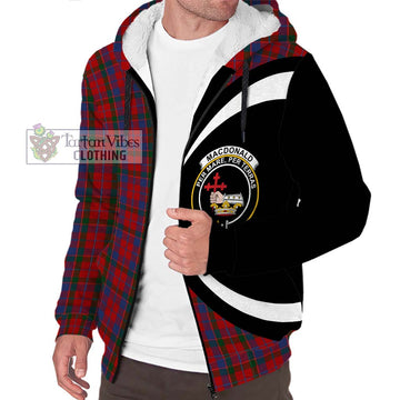 MacDonald of Glenaladale Tartan Sherpa Hoodie with Family Crest Circle Style