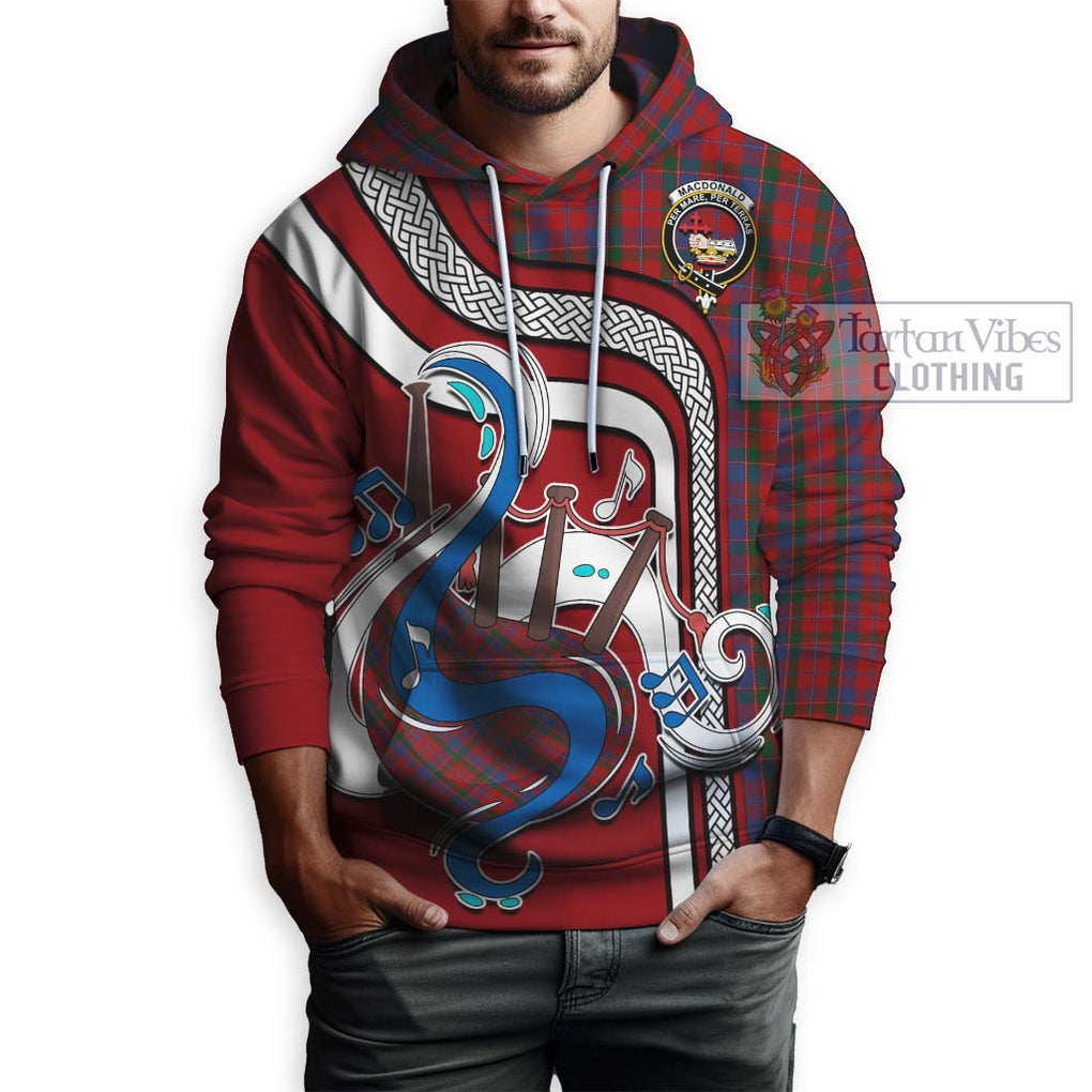 MacDonald of Glenaladale Tartan Hoodie with Epic Bagpipe Style Zip Hoodie - Tartanvibesclothing Shop