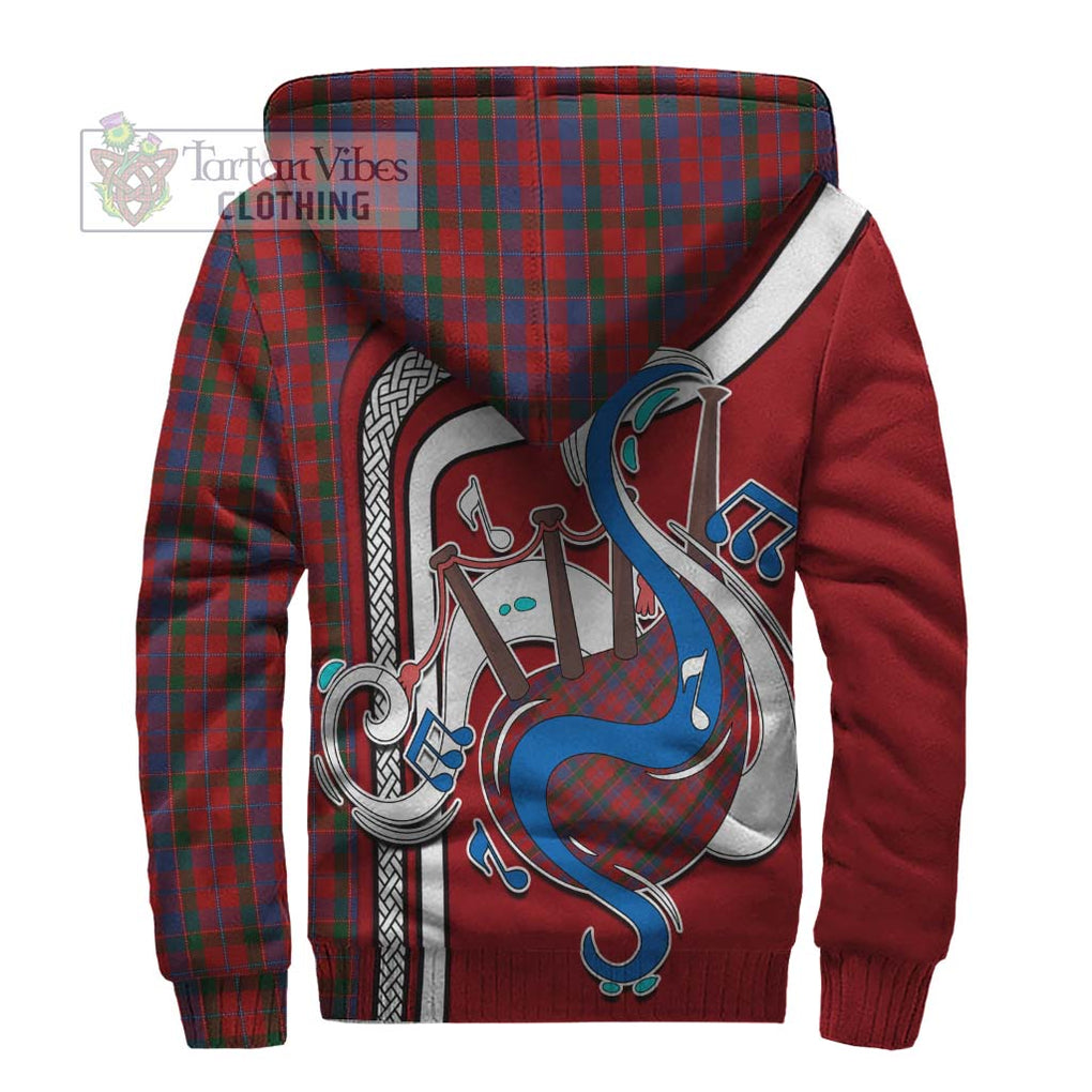 MacDonald of Glenaladale Tartan Sherpa Hoodie with Epic Bagpipe Style - Tartanvibesclothing Shop