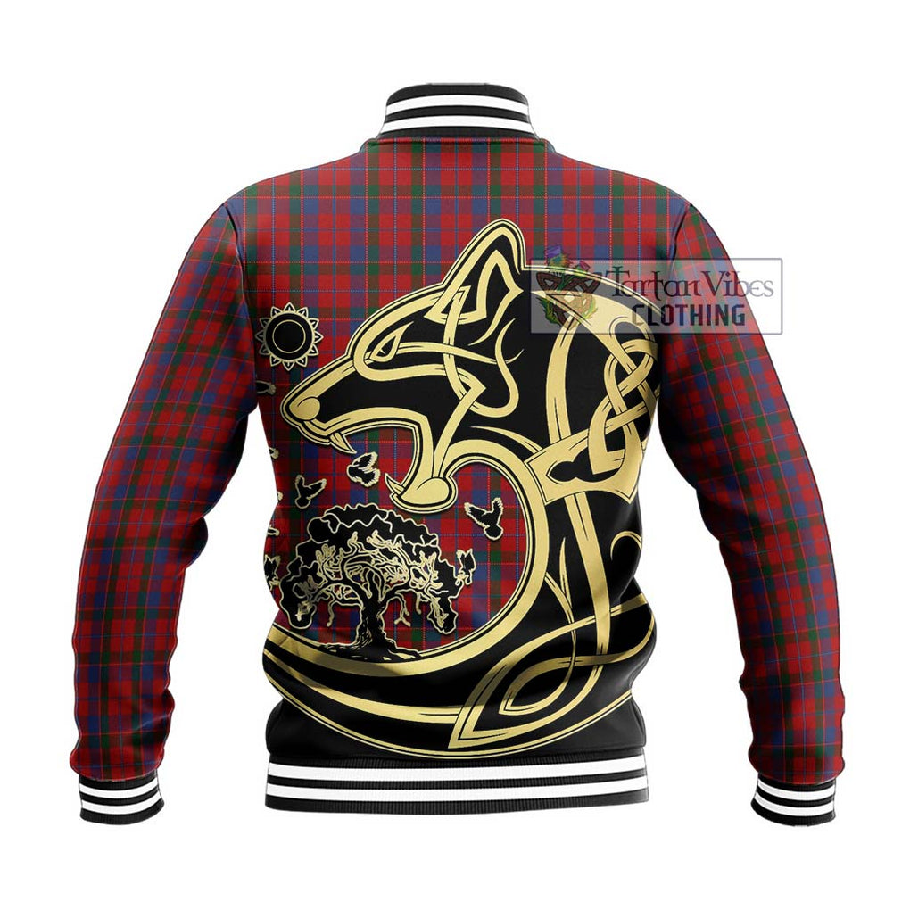 MacDonald of Glenaladale Tartan Baseball Jacket with Family Crest Celtic Wolf Style - Tartan Vibes Clothing