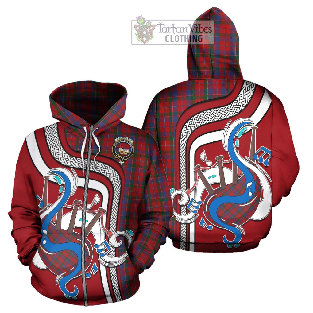 MacDonald of Glenaladale Tartan Hoodie with Epic Bagpipe Style - Tartanvibesclothing Shop