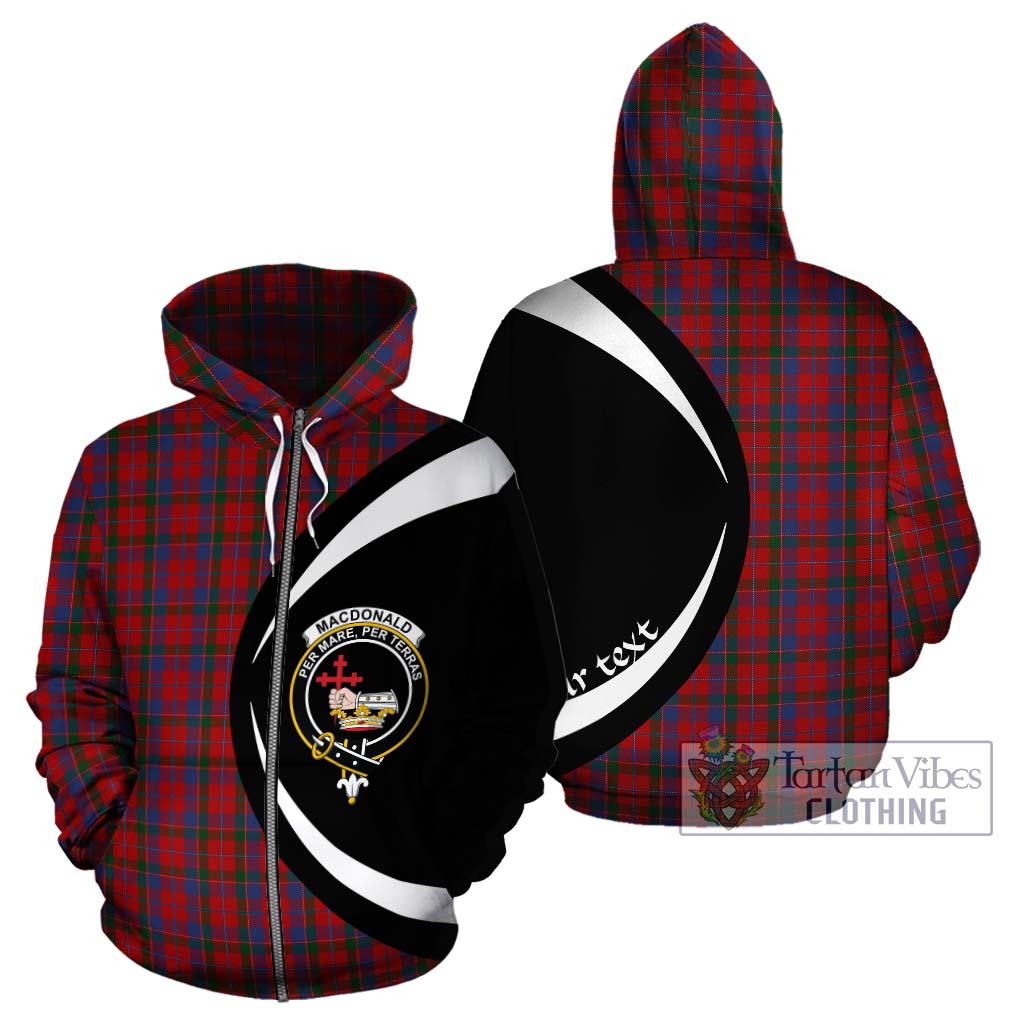 Tartan Vibes Clothing MacDonald of Glenaladale Tartan Hoodie with Family Crest Circle Style