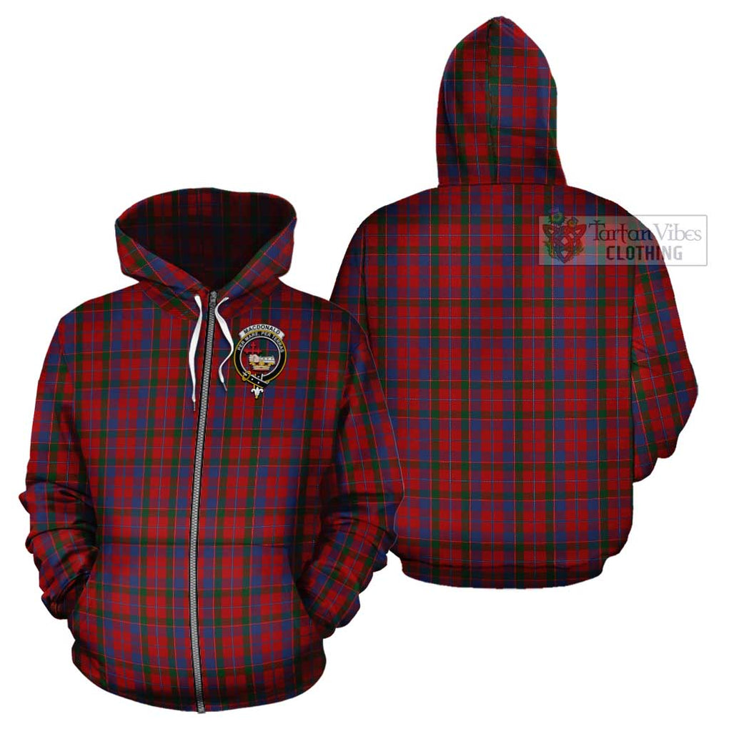 MacDonald of Glenaladale Tartan Cotton Hoodie with Family Crest Zip Hoodie - Tartan Vibes Clothing