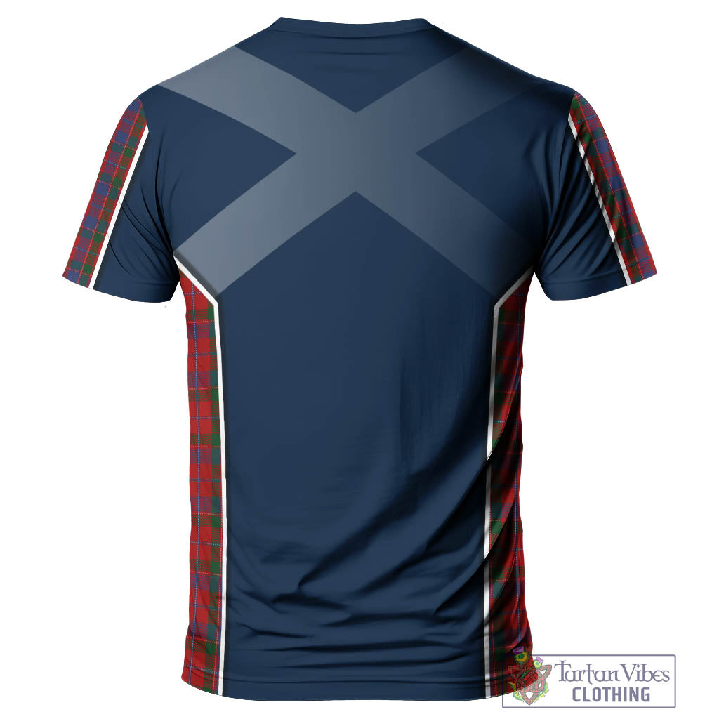 Tartan Vibes Clothing MacDonald of Glenaladale Tartan T-Shirt with Family Crest and Scottish Thistle Vibes Sport Style