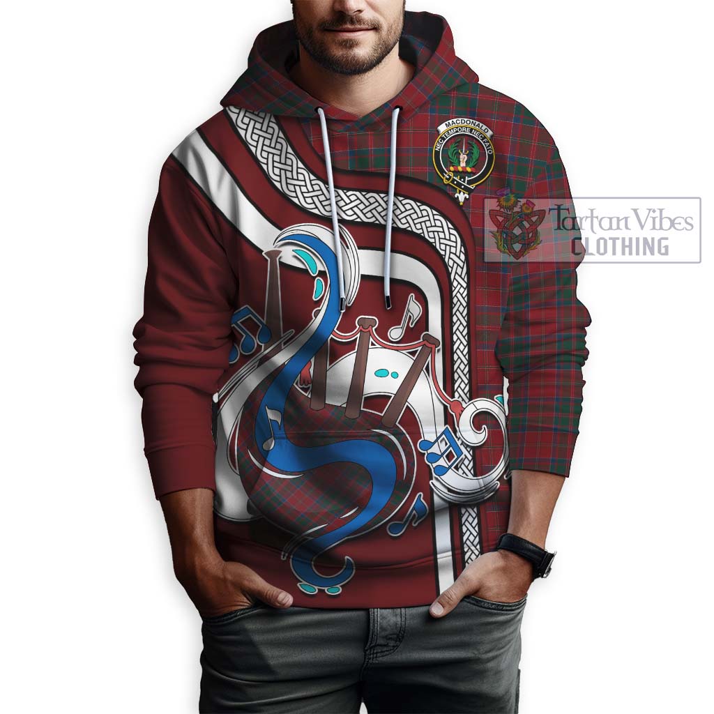 Tartan Vibes Clothing MacDonald of Glencoe Tartan Hoodie with Epic Bagpipe Style