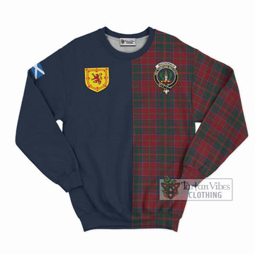 MacDonald (McDonald) of Glencoe Tartan Sweatshirt Alba with Scottish Lion Royal Arm Half Style