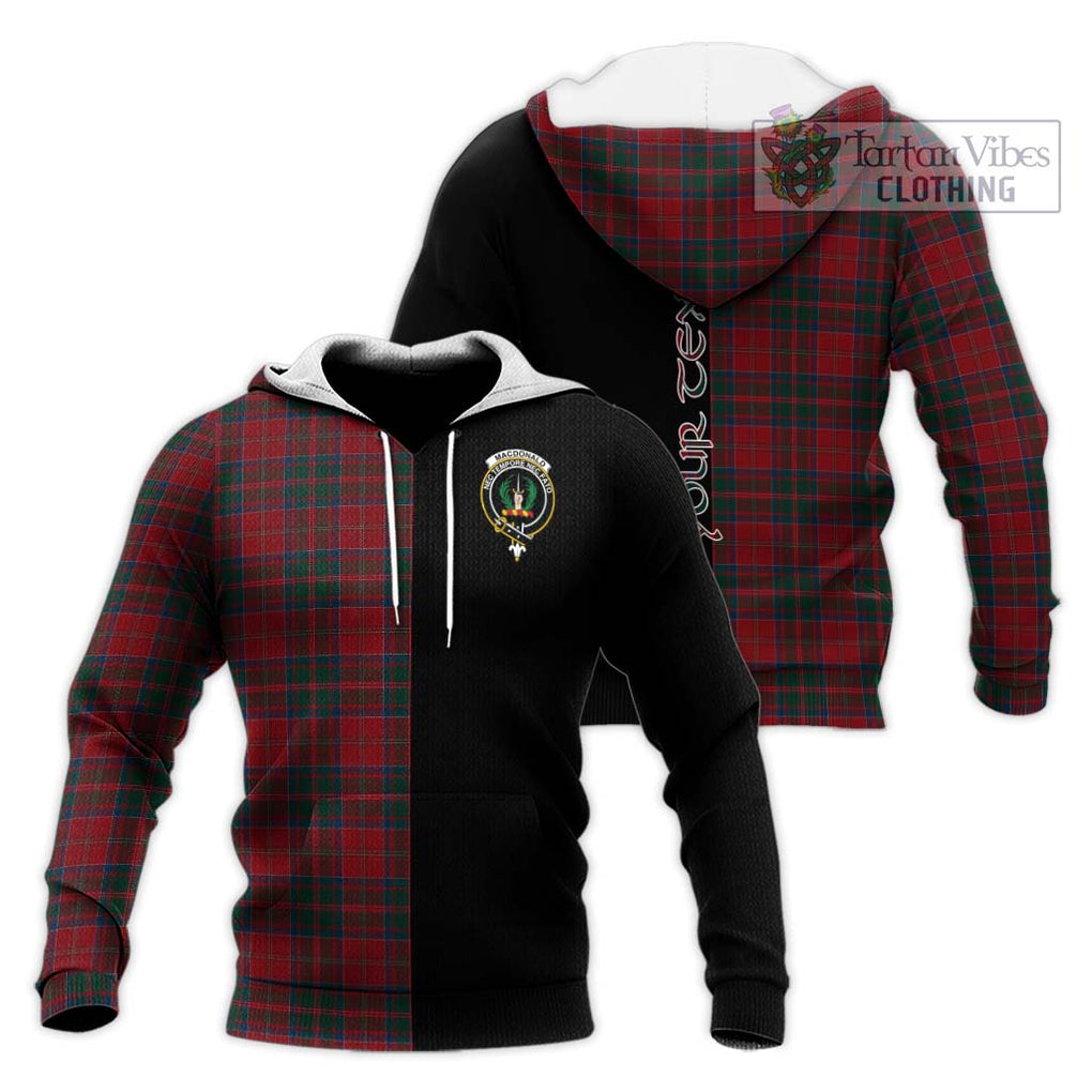 MacDonald (McDonald) of Glencoe Tartan Knitted Hoodie with Family Crest and Half Of Me Style Unisex Knitted Pullover Hoodie - Tartanvibesclothing Shop