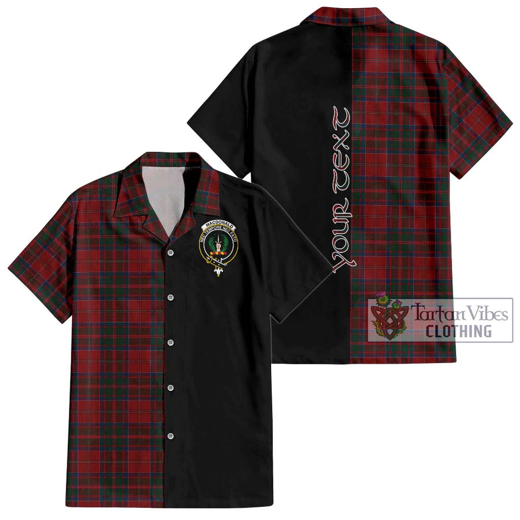 MacDonald (McDonald) of Glencoe Tartan Short Sleeve Button Shirt with Family Crest and Half Of Me Style Kid - Tartanvibesclothing Shop