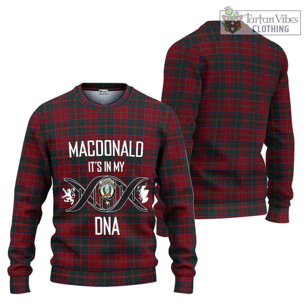 MacDonald (McDonald) of Glencoe Tartan Knitted Sweater with Family Crest DNA In Me Style Unisex - Tartanvibesclothing Shop